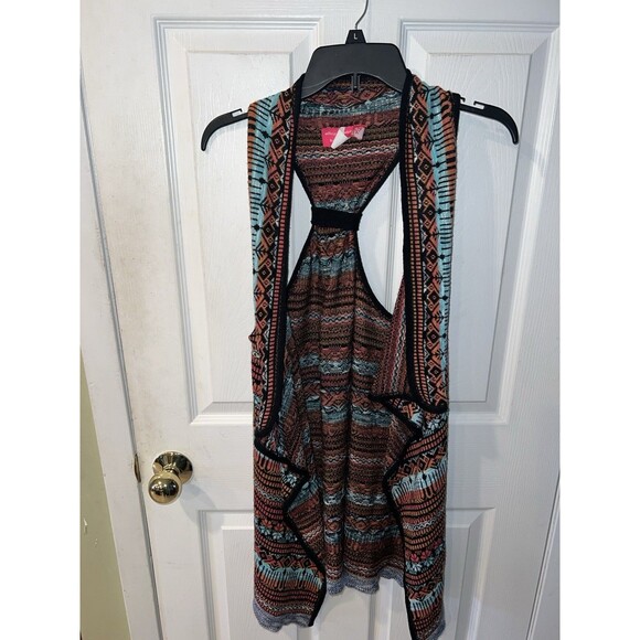 Alley & Gabby Sweater Vest XL Aztec southwest long line open lagenlook USA made - Picture 2 of 9